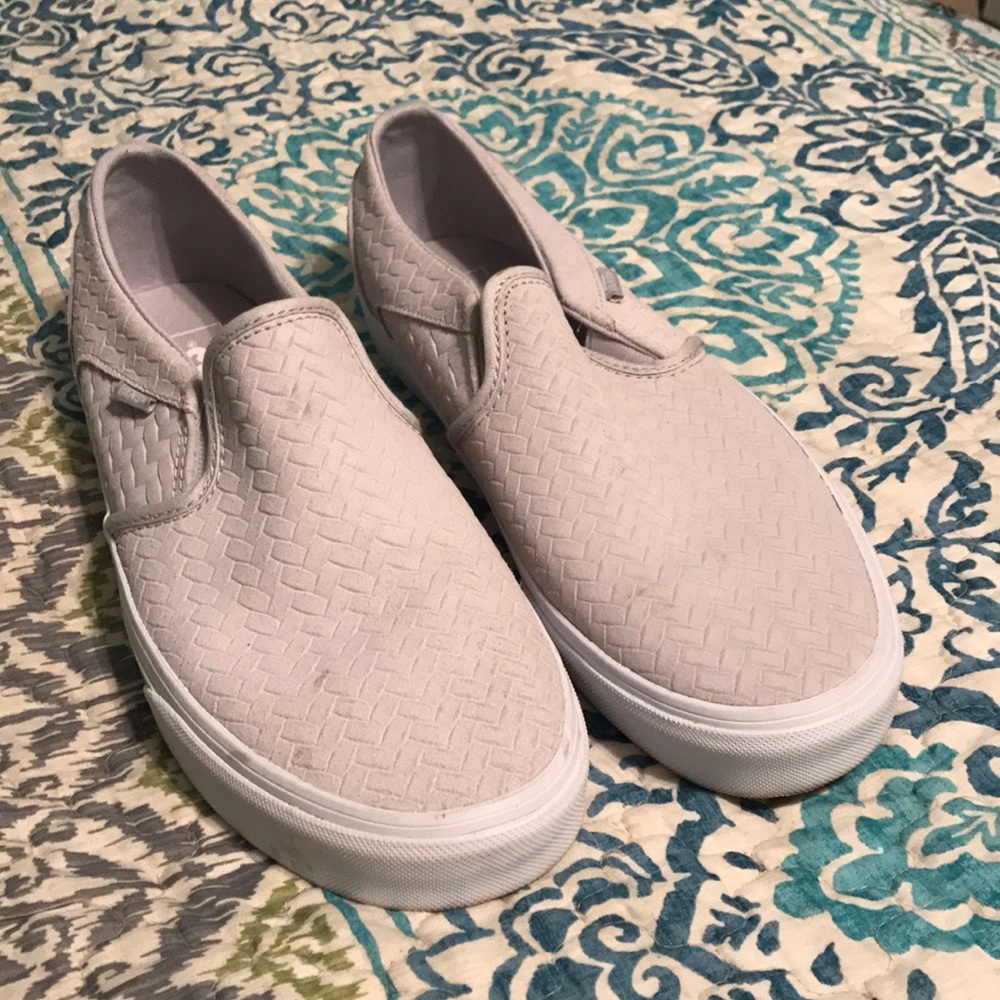 Grey slide/slip on vans size 10